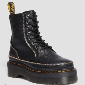 Dr. Martens Black Leather Jaden Zipper Boots